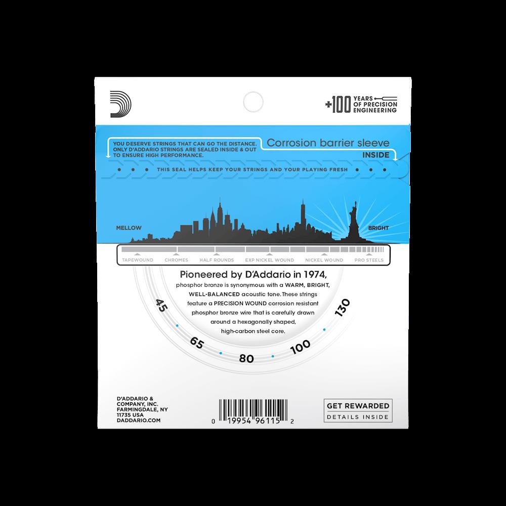 D'Addario EPBB170-5 45-130 Phosphor Bronze 4-String Acoustic Bass Guitar Strings