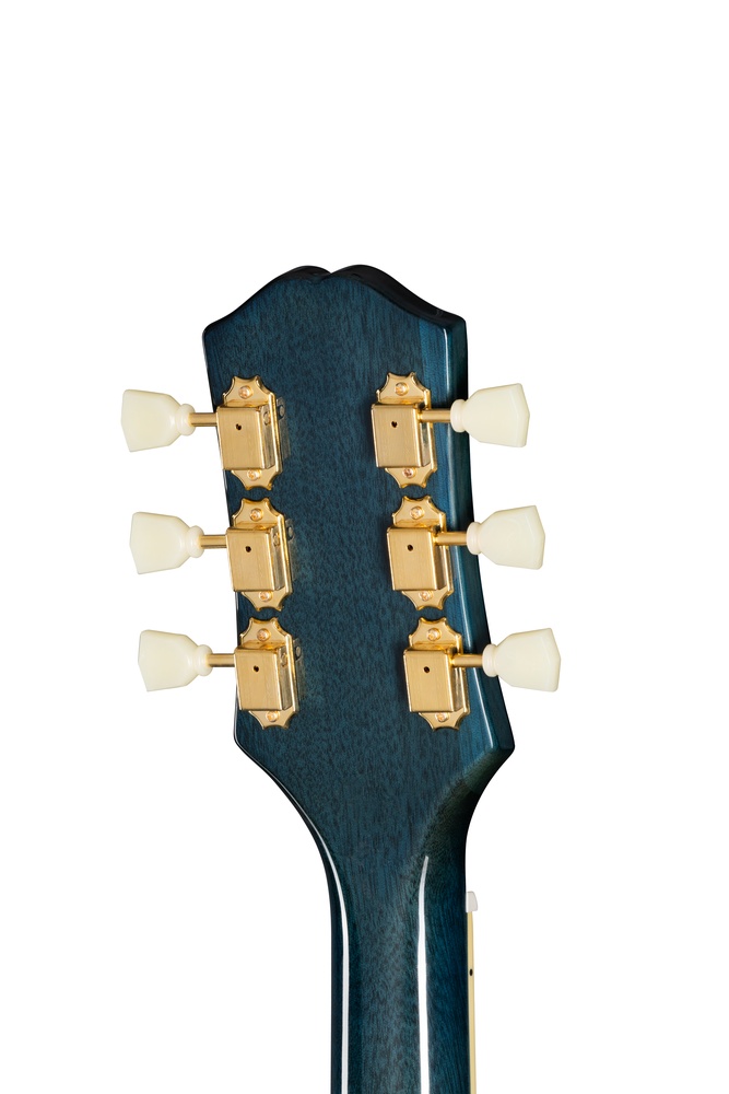 Epiphone Miranda Lambert Bluebird acoustic guitar in bluebonnet finish with case, featuring a classic dreadnought body and maple top.