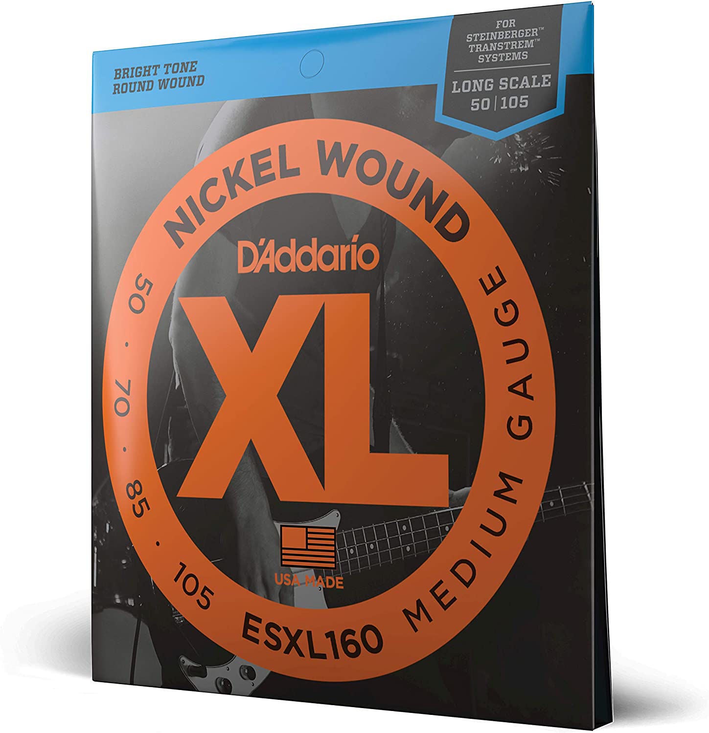 D'Addario ESXL160 50-105 Medium Nickel Wound Double Ball End Bass Guitar Strings