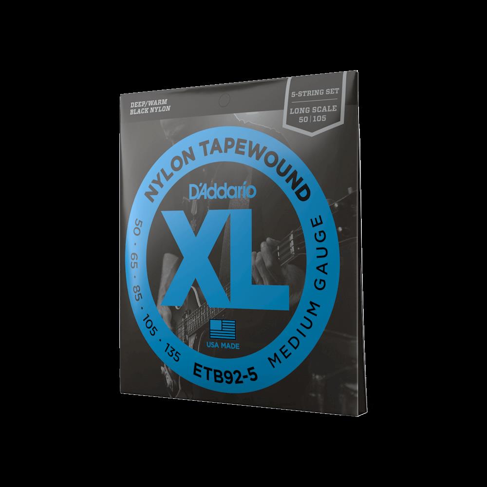 D'Addario ETB92-5 50-135 Medium Short Scale Tapewound 5-String Bass Guitar Strings