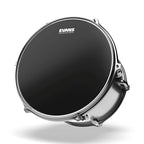 Evans Onyx 2-Ply Tompack coated drum heads in rock finish, 10, 12, and 16 inch sizes, designed for drum set toms.