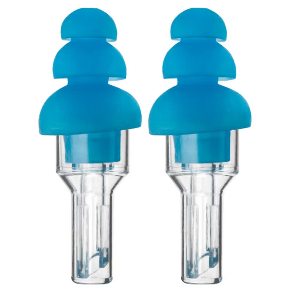 Etymotic ER20 Plug Standard Clear Stem with Blue Tip in clamshell packaging, headphone accessory for noise reduction and comfort.