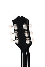 Epiphone USA Coronet electric guitar in sleek ebony finish, featuring a classic design and dual pickups.