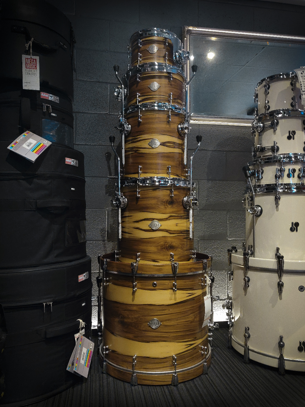 Evetts Jarrah 5- piece Shell Pack Drum kit in  Smooth Satin - Blackheart Sassafrass