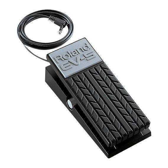 Roland EV-5 Expression Pedal for effects and volume control, black effects pedal with foot pedal surface for musical instruments.