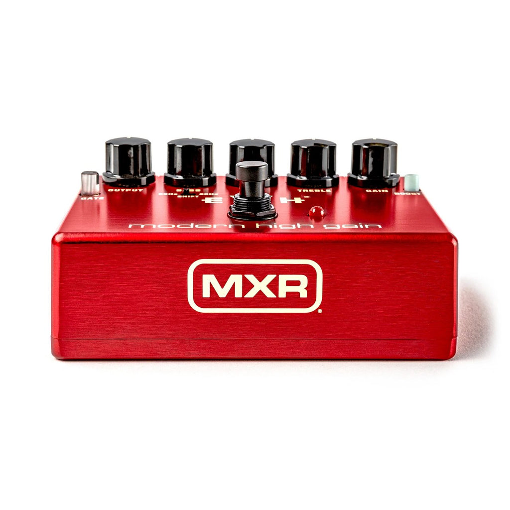 MXR EVH Modern High Gain effects pedal with black metal casing and control knobs, designed for electric guitar sound enhancement
