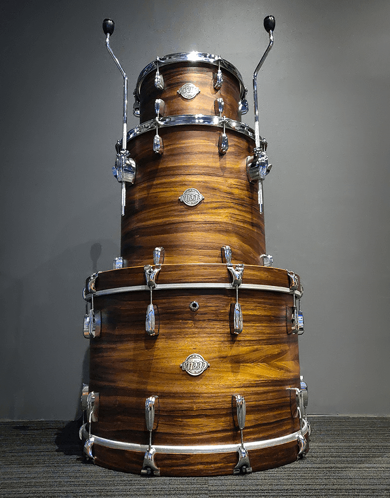 Evetts 12x8 16x16 22x14 Blackwood Drum Kit Vintage Satin Finish with Beavertail Lugs