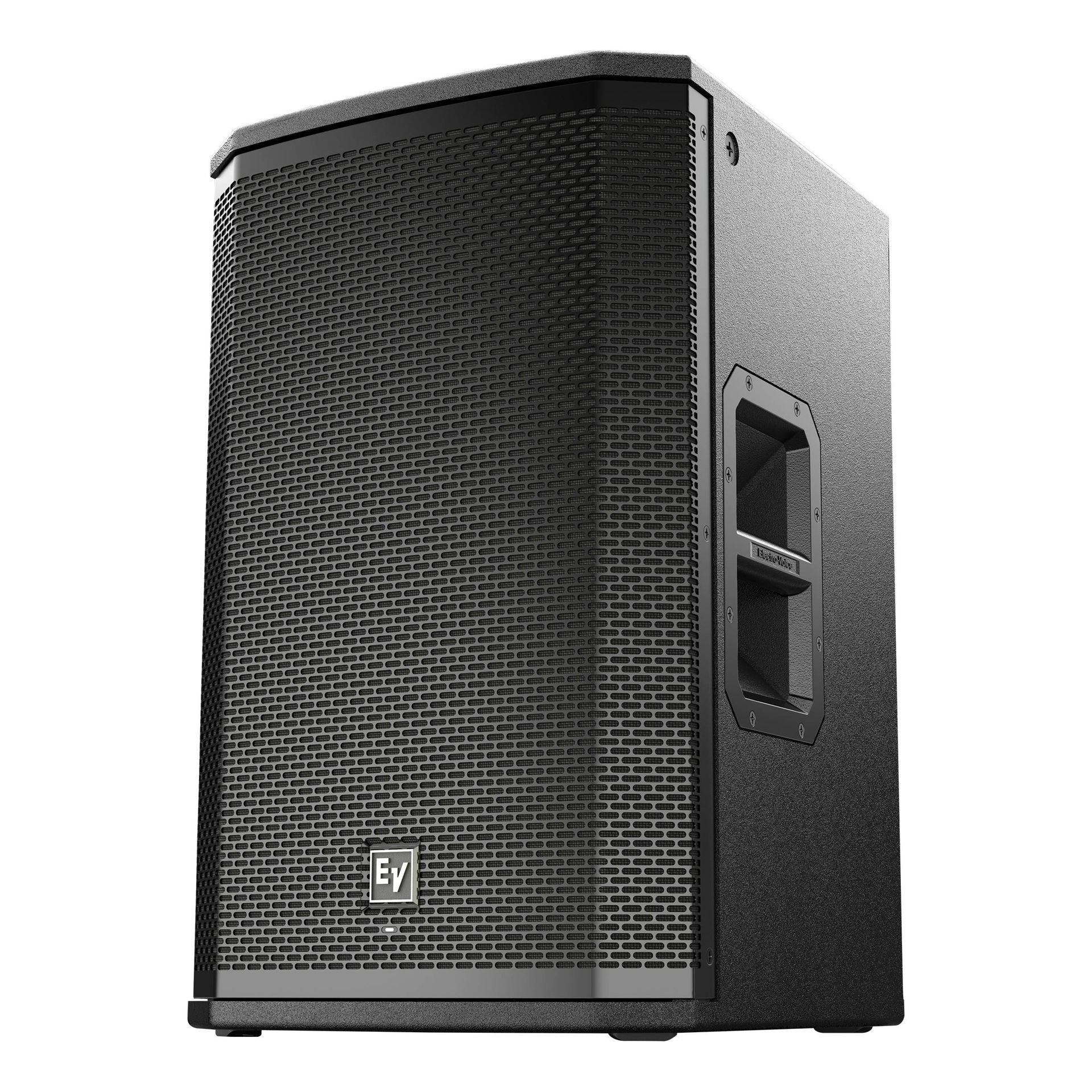 Electro-Voice ETX12P 12-inch powered PA speaker with control panel and speaker grille, designed for professional sound reinforcement.