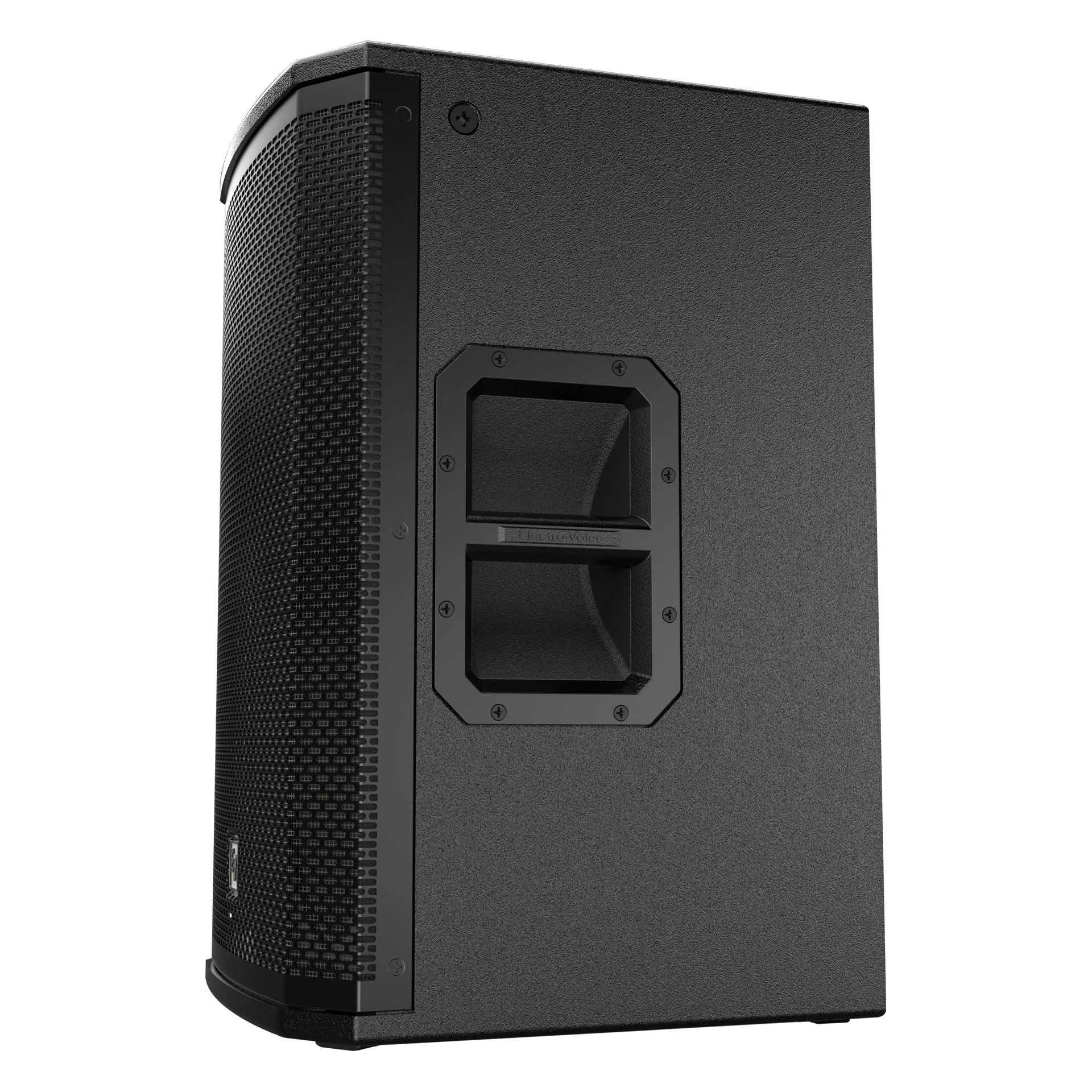 Electro-Voice ETX12P 12-inch powered PA speaker with control panel and handle, designed for professional sound reinforcement.