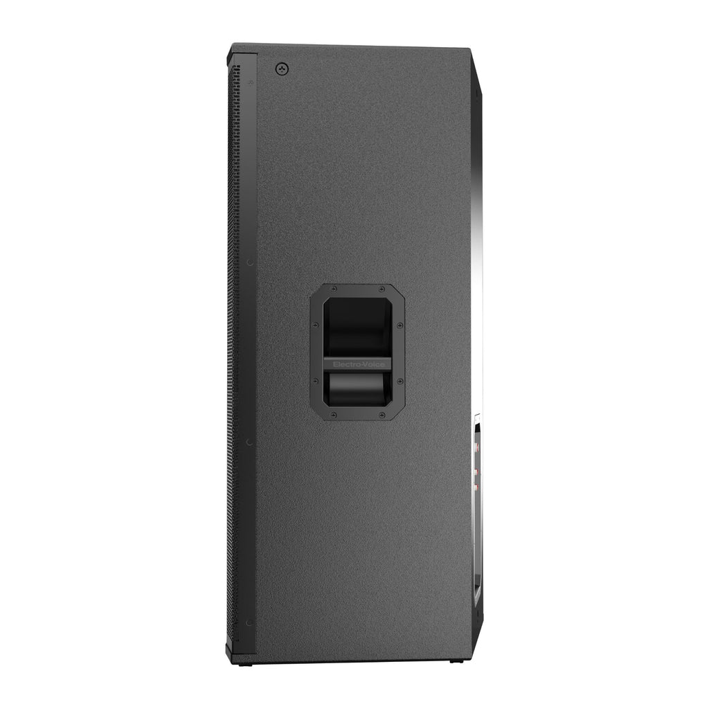 Electro-Voice ETX35P 3-way powered PA speaker with control panel and speaker grille for live sound reinforcement.