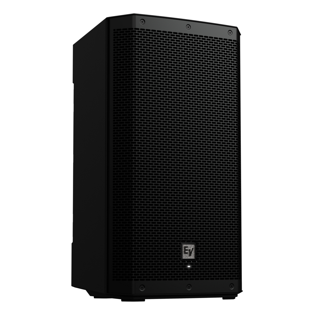 Electro-Voice ZLX 8P G2 powered loudspeaker with built-in amplifier and sleek black design, ideal for professional sound reinforcement.