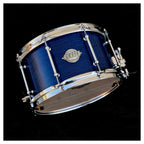 Evetts 12 x 7 inch Blue Fiddleback Exotic Over Tasmanian Blackwood Snare Drum - Smooth Satin