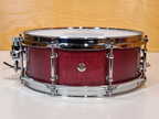 Evetts 13 x 5 Spotted Gum Snare Drum Smooth Satin Red Silky Oak Veneer