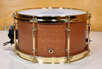 Evetts 13 x 7 Spotted Gum Snare Drum Smooth Satin Brass Plated Hardware
