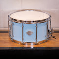 Evetts 14 x 8 inch Spotted Gum Snare Drum - Smooth Satin - Baby Blue