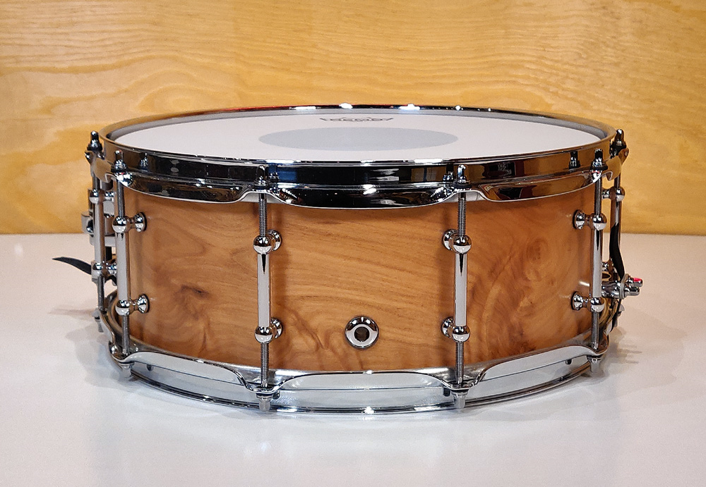 Evetts 14x5.5 Tasmanian Blackwood Snare Drum Smooth Satin Musk Veneer
