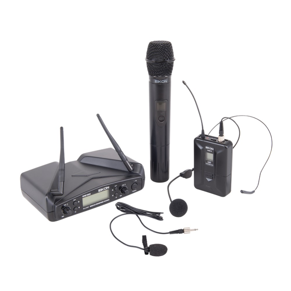 Eikon WM700DKITA Handheld + Belt Pack with Headset & Lapel Dual Wireless System