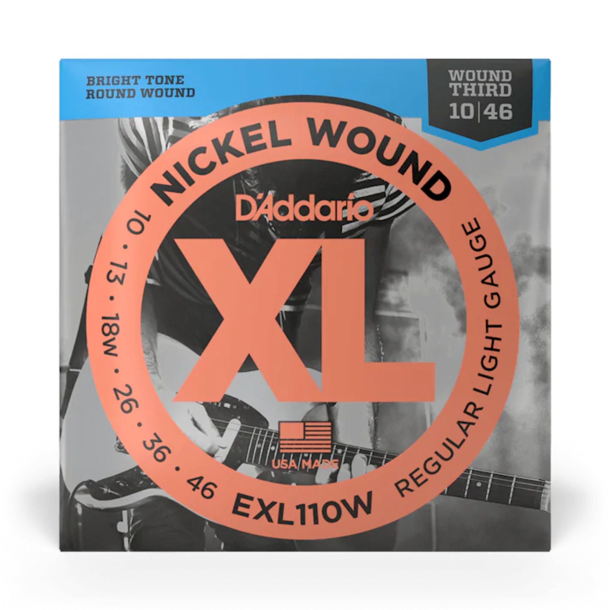 DAddario EXL110W Wound Thirds Electric Guitar Strings 10-46 Regular Light