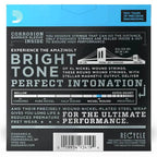 D'Addario EXL125 electric guitar strings 9-46 gauge, top/regular bottom, three-pack, shown on a guitar.