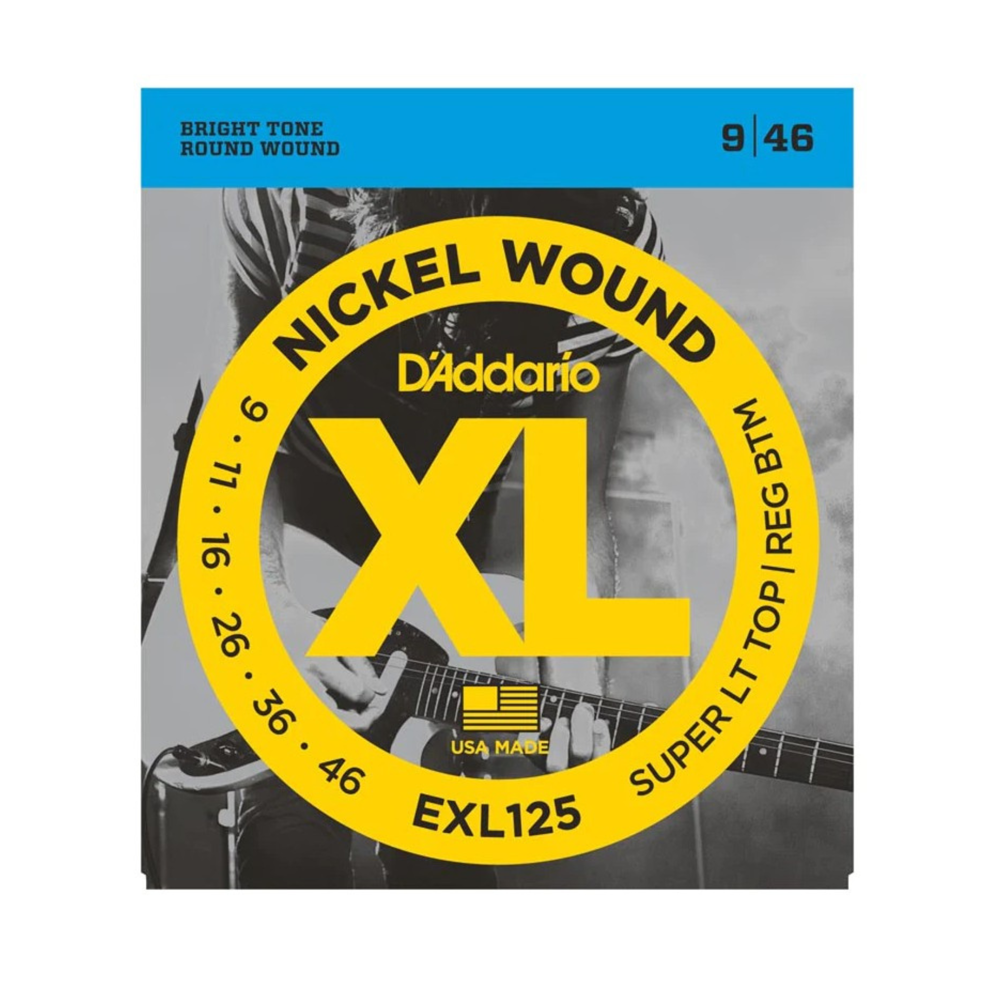 D'Addario EXL125 9-46 S.Light Top/Reg Bot Electric Guitar Strings (3pk)
