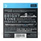 D'Addario EXL140-3D nickel wound electric guitar strings, light top/heavy bottom, 3-pack, with visible coiled strings in packaging