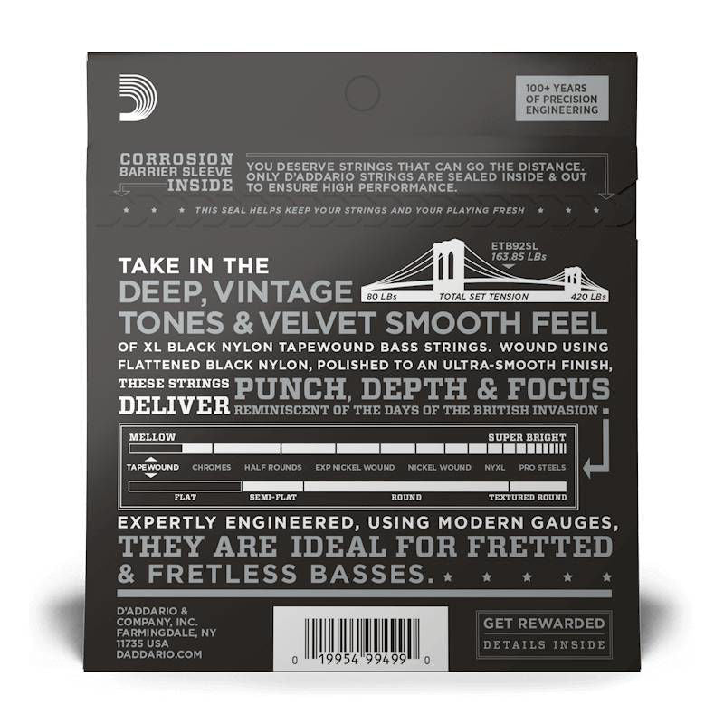 D'Addario EXL165SL 45-105 Custom Light Super Long Scale Bass Guitar Strings