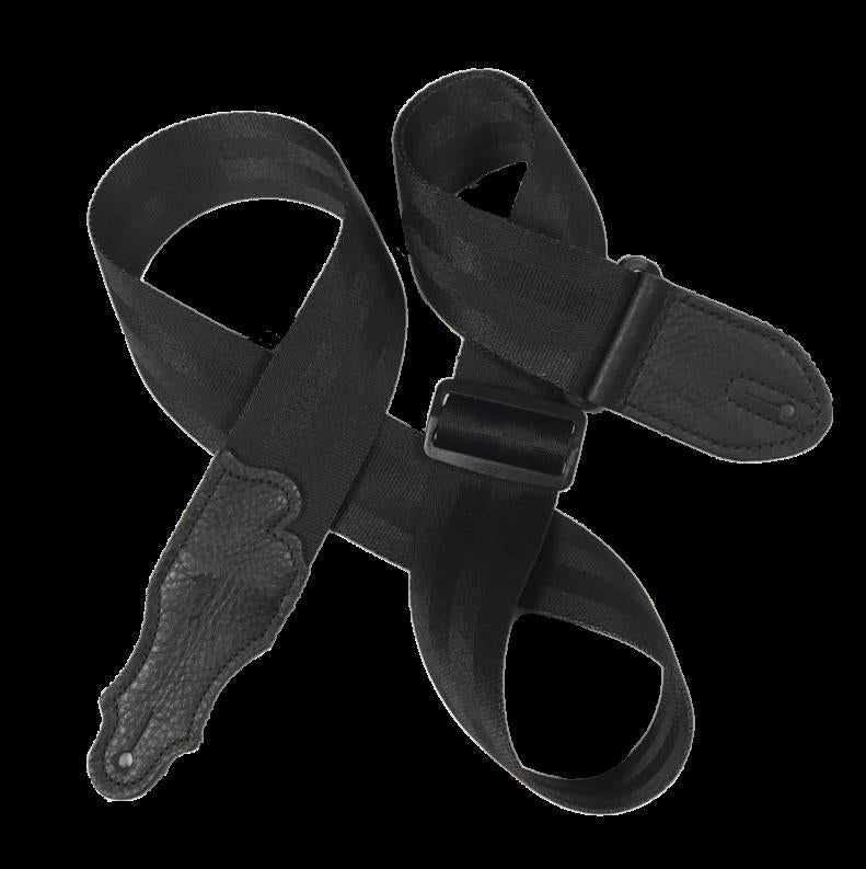 Franklin 2 Inch Black Nylon Aviator Seat Belt Guitar Strap