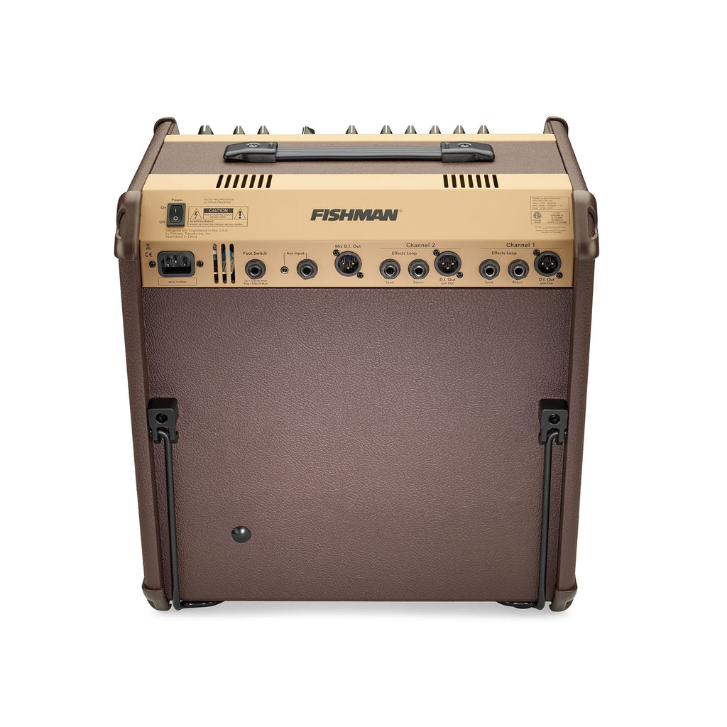 Fishman Loudbox Performer acoustic amplifier with Bluetooth, featuring controls and input jacks, ideal for live music performances.