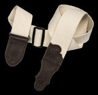 Franklin 2 Inch Natural Cotton with Chocolate End Tab Guitar Strap