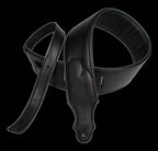 Franklin 2.5 Inch Padded Black Glove Leather with Black Stitching Guitar Strap
