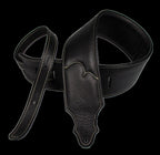 Franklin 3 Inch Padded Black Glove Leather with Natural Stitching Guitar Strap