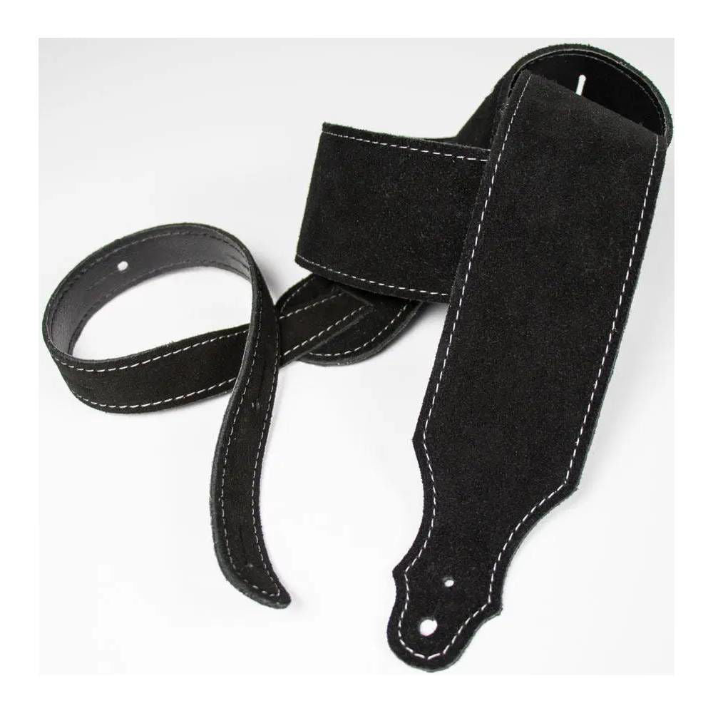 Franklin 2.5 Inch Black Purist with Suede Backing Guitar Strap