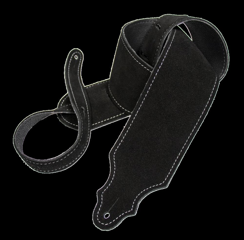 Franklin 3 Inch Black Suede with Leatherette Backing Guitar Strap