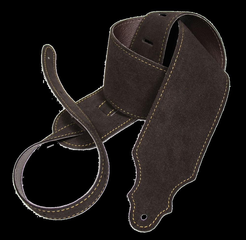 Franklin 3 Inch Chocolate Suede with Leatherette Backing Guitar Strap