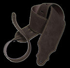 Franklin 3 Inch Chocolate Suede with Leatherette Backing Guitar Strap