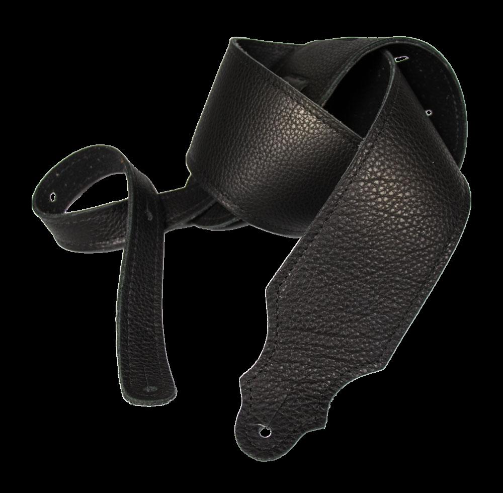 Franklin 3 Inch Black Glove Leather with Black Stitching Guitar Strap