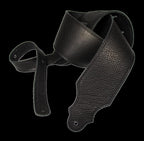 Franklin 3 Inch Black Glove Leather with Black Stitching Guitar Strap