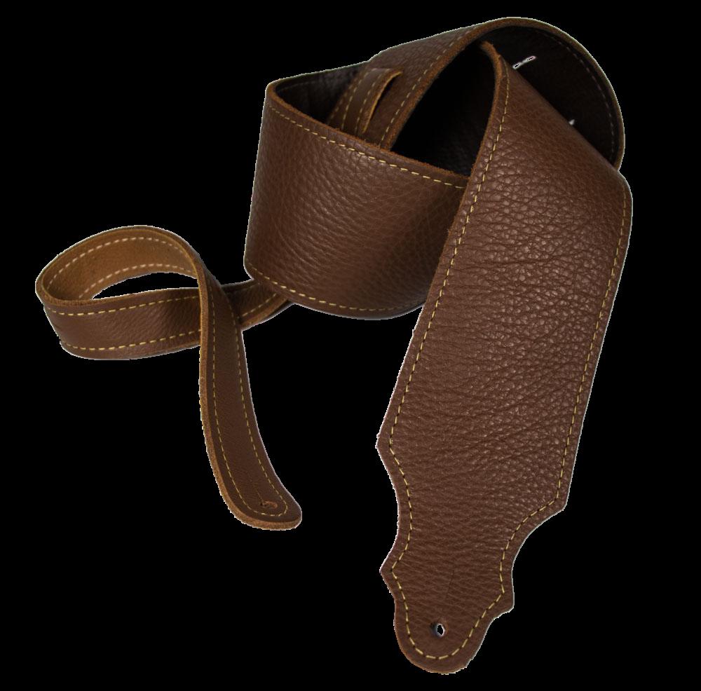 Franklin 3 Inch Caramel Glove Leather with Gold Stitching Guitar Strap