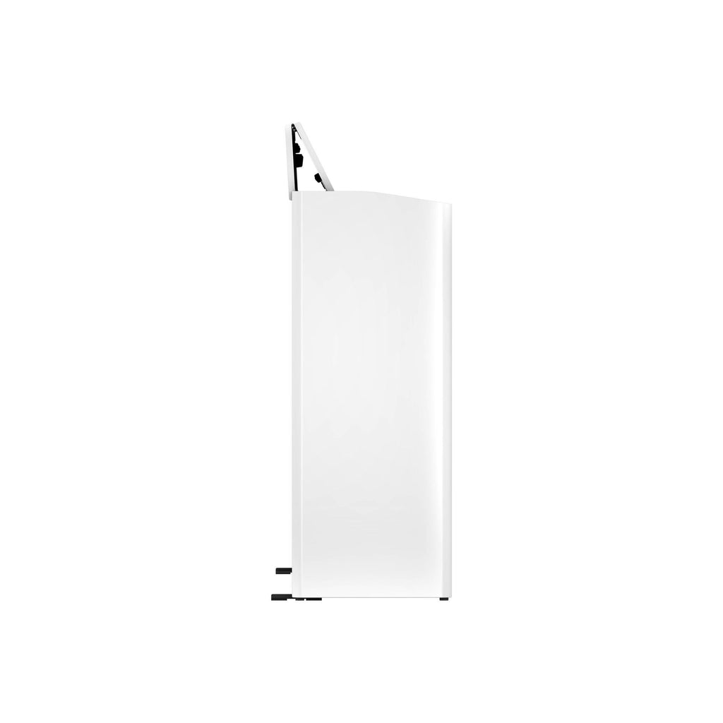 Roland F-701 digital piano in white with sleek design and control panel, perfect for home music practice and performance.