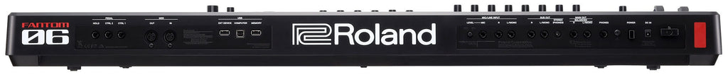 Roland FANTOM-06 workstation synthesizer with keyboard and control panel, featuring various knobs and buttons for music production.