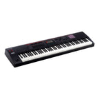 Roland FANTOM-08 workstation synthesizer with 88 keys and digital control panel, showcasing its sleek design and professional features.