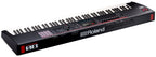 Roland FANTOM-08 workstation synthesizer with 88 keys, control knobs, and a large display screen for music production.