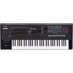 Roland FANTOM 6 EX 61-key synthesizer keyboard workstation with sleek design and illuminated control panel.