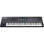 Roland FANTOM 7 EX 76-key workstation synthesizer keyboard with control knobs and digital display, front view image.