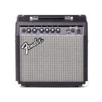 Fender Frontman 15G 15W guitar combo amplifier with control knobs and compact design, ideal for practice and small gigs.