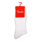 Perris Licensed Fender The Icon Back Tab Large Crew Socks in White -3 Pair