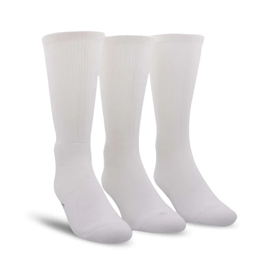 Perris Licensed Fender The Icon Back Tab Large Crew Socks in White -3 Pair