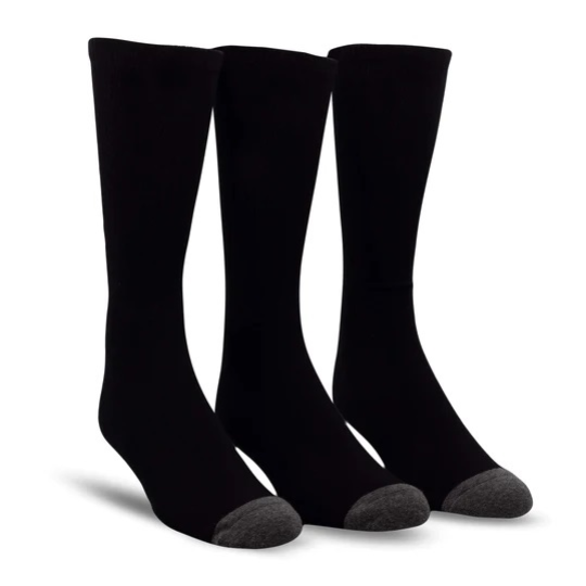 Perris Licensed FenderExploded Logo Large Crew Socks in Black-3 Pair