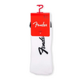 Perris Licensed Fender Exploded Logo Large Crew Socks in White-3 Pair