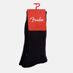 Perris Licensed Fender ClassicLarge Crew Socks in Black-3 Pair